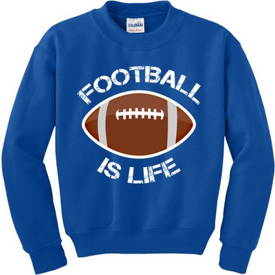 Football Is Life Player Athlete Quarterback Sport Fan Sunday Gift Kids Sweatshirt