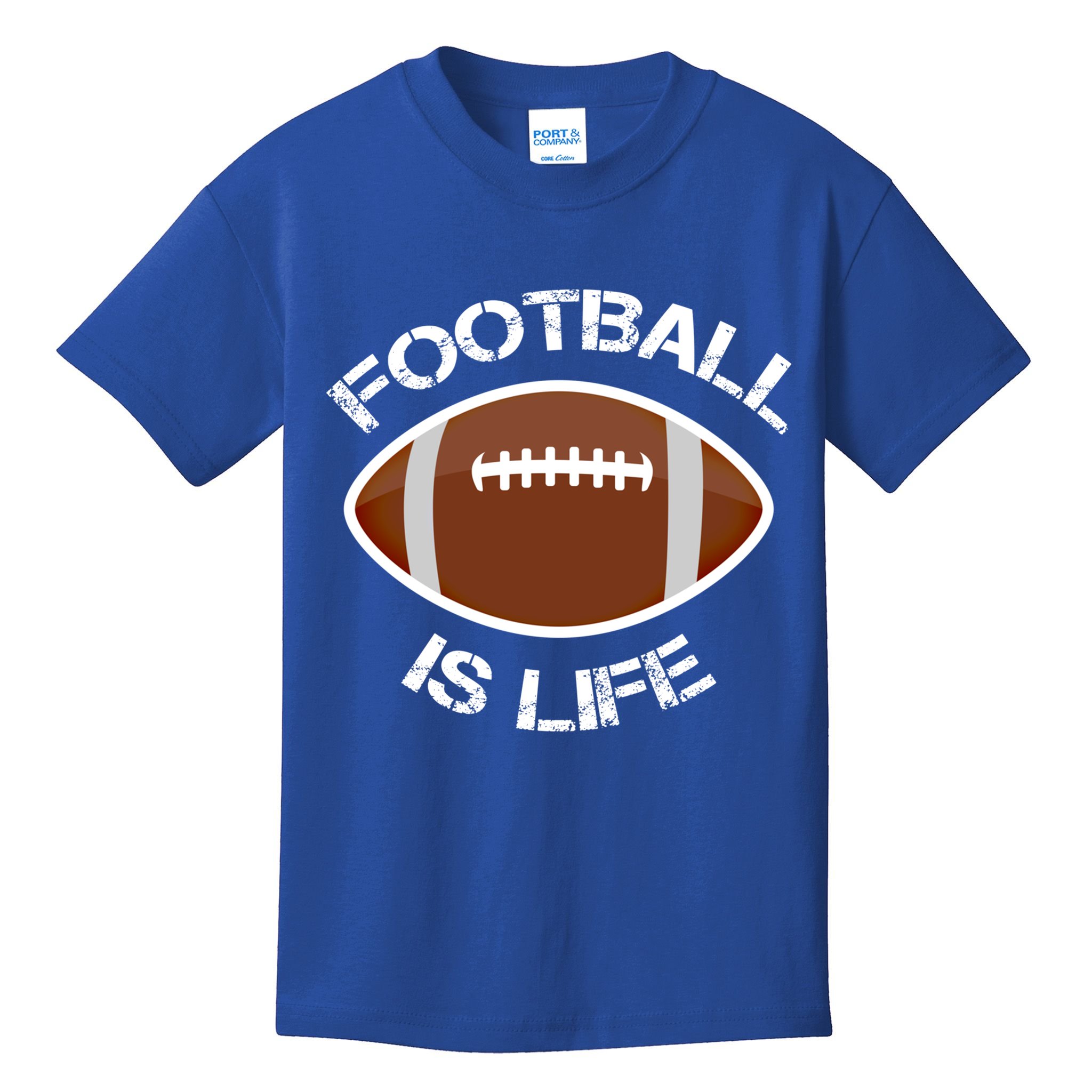 Football Is Life Player Athlete Quarterback Sport Fan Sunday Gift Kids T-Shirt