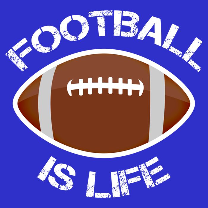 Football Is Life Player Athlete Quarterback Sport Fan Sunday Gift Kids T-Shirt