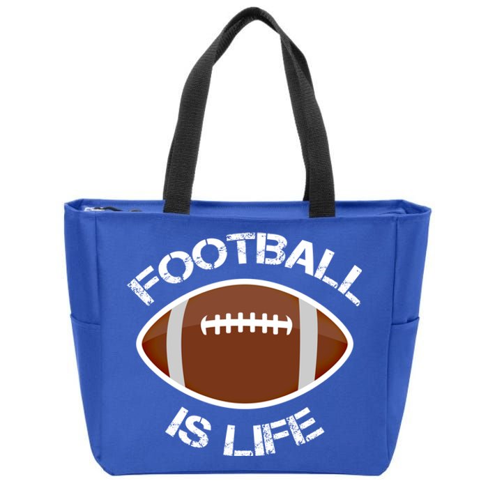 Football Is Life Player Athlete Quarterback Sport Fan Sunday Gift Zip Tote Bag