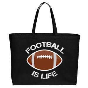 Football Is Life Player Athlete Quarterback Sport Fan Sunday Gift Cotton Canvas Jumbo Tote