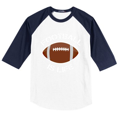 Football Is Life Player Athlete Quarterback Sport Fan Sunday Gift Baseball Sleeve Shirt