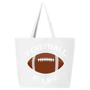 Football Is Life Player Athlete Quarterback Sport Fan Sunday Gift 25L Jumbo Tote