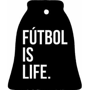 Futbol Is Life Ceramic Bell Ornament