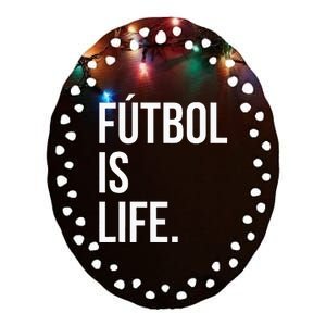 Futbol Is Life Ceramic Oval Ornament