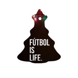 Futbol Is Life Ceramic Tree Ornament