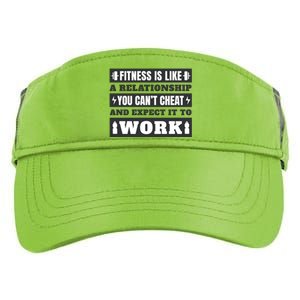 Fitness Is Like A Relationship You Can't Cheat Motivational Adult Drive Performance Visor