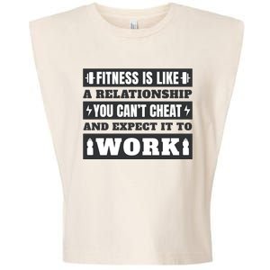 Fitness Is Like A Relationship You Can't Cheat Motivational Garment-Dyed Women's Muscle Tee