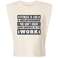 Fitness Is Like A Relationship You Can't Cheat Motivational Garment-Dyed Women's Muscle Tee