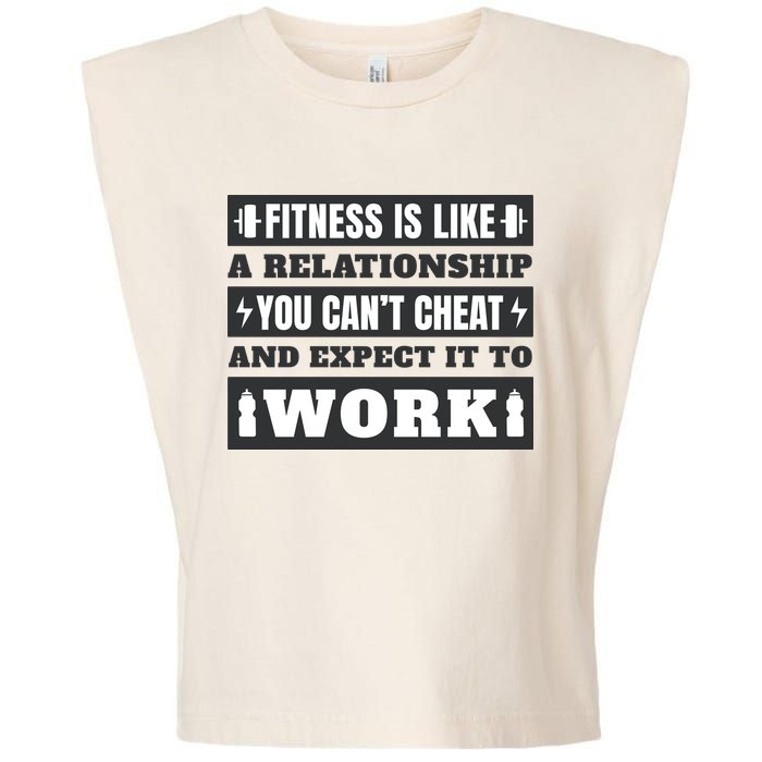 Fitness Is Like A Relationship You Can't Cheat Motivational Garment-Dyed Women's Muscle Tee