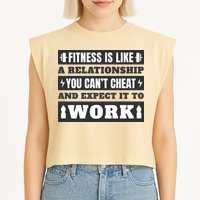 Fitness Is Like A Relationship You Can't Cheat Motivational Garment-Dyed Women's Muscle Tee