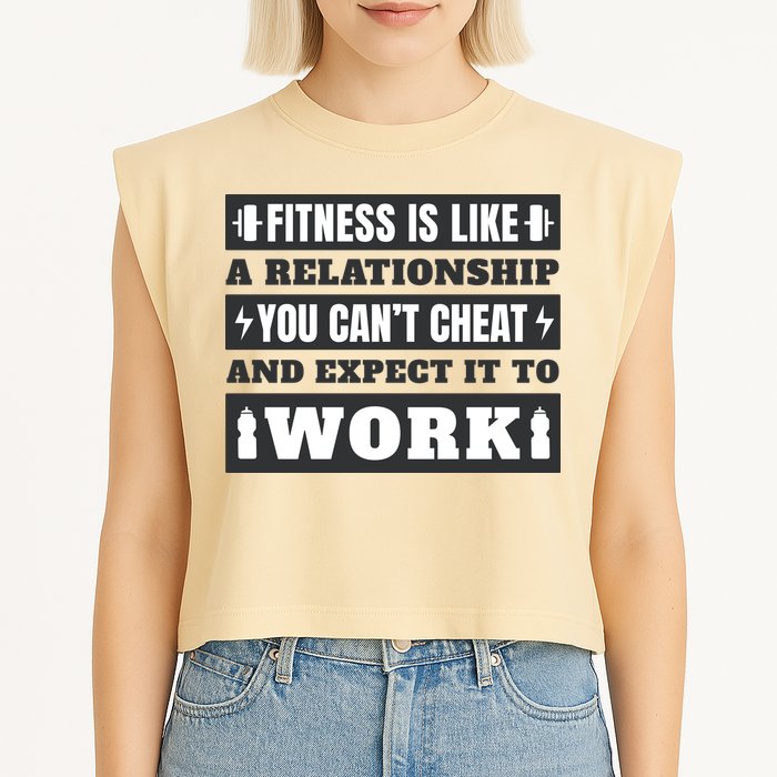 Fitness Is Like A Relationship You Can't Cheat Motivational Garment-Dyed Women's Muscle Tee