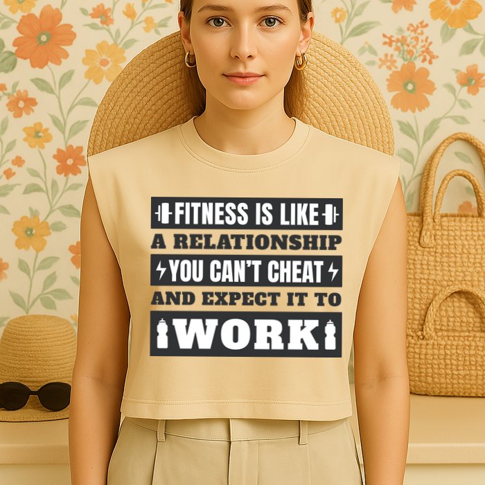 Fitness Is Like A Relationship You Can't Cheat Motivational Garment-Dyed Women's Muscle Tee