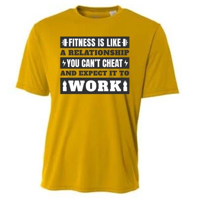 Fitness Is Like A Relationship You Can't Cheat Motivational Cooling Performance Crew T-Shirt