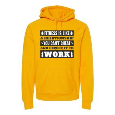 Fitness Is Like A Relationship You Can't Cheat Motivational Premium Hoodie