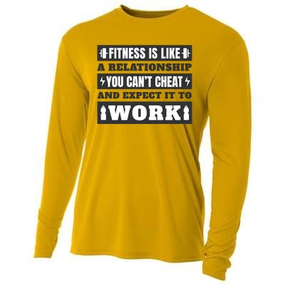 Fitness Is Like A Relationship You Can't Cheat Motivational Cooling Performance Long Sleeve Crew