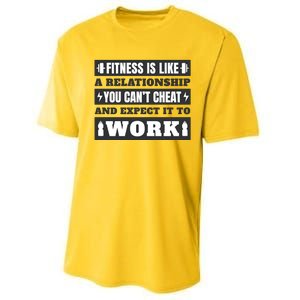 Fitness Is Like A Relationship You Can't Cheat Motivational Performance Sprint T-Shirt