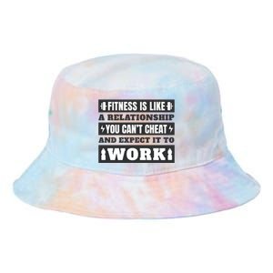 Fitness Is Like A Relationship You Can't Cheat Motivational Tie Dye Newport Bucket Hat