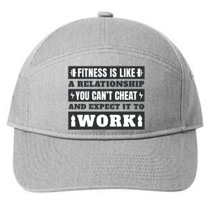 Fitness Is Like A Relationship You Can't Cheat Motivational 7-Panel Snapback Hat