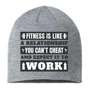 Fitness Is Like A Relationship You Can't Cheat Motivational Sustainable Beanie