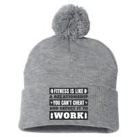 Fitness Is Like A Relationship You Can't Cheat Motivational Pom Pom 12in Knit Beanie