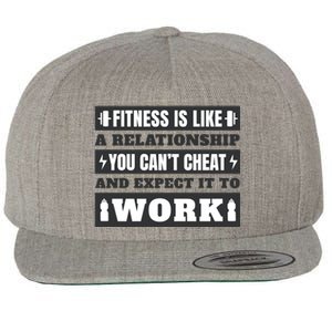 Fitness Is Like A Relationship You Can't Cheat Motivational Wool Snapback Cap