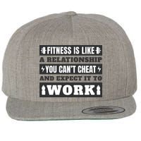 Fitness Is Like A Relationship You Can't Cheat Motivational Wool Snapback Cap