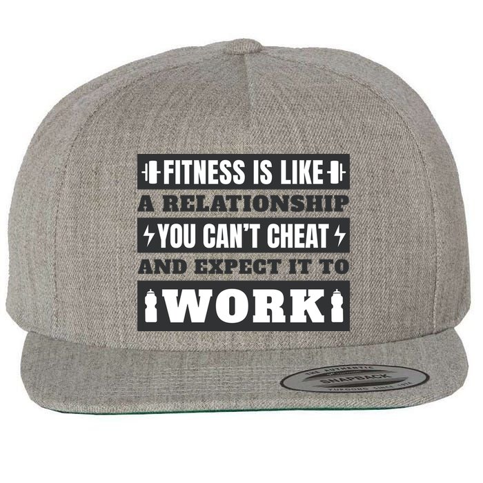 Fitness Is Like A Relationship You Can't Cheat Motivational Wool Snapback Cap