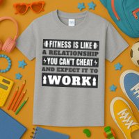Fitness Is Like A Relationship You Can't Cheat Motivational Kids T-Shirt