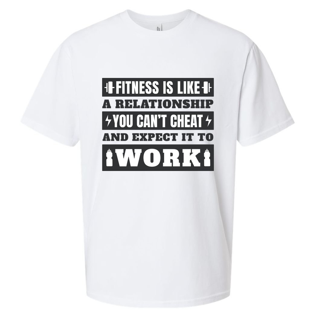Fitness Is Like A Relationship You Can't Cheat Motivational Sueded Cloud Jersey T-Shirt