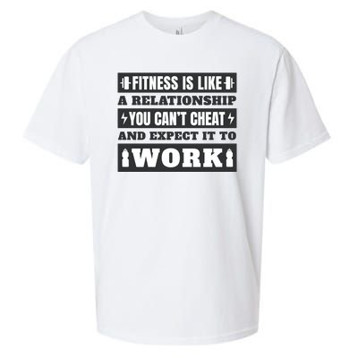 Fitness Is Like A Relationship You Can't Cheat Motivational Sueded Cloud Jersey T-Shirt