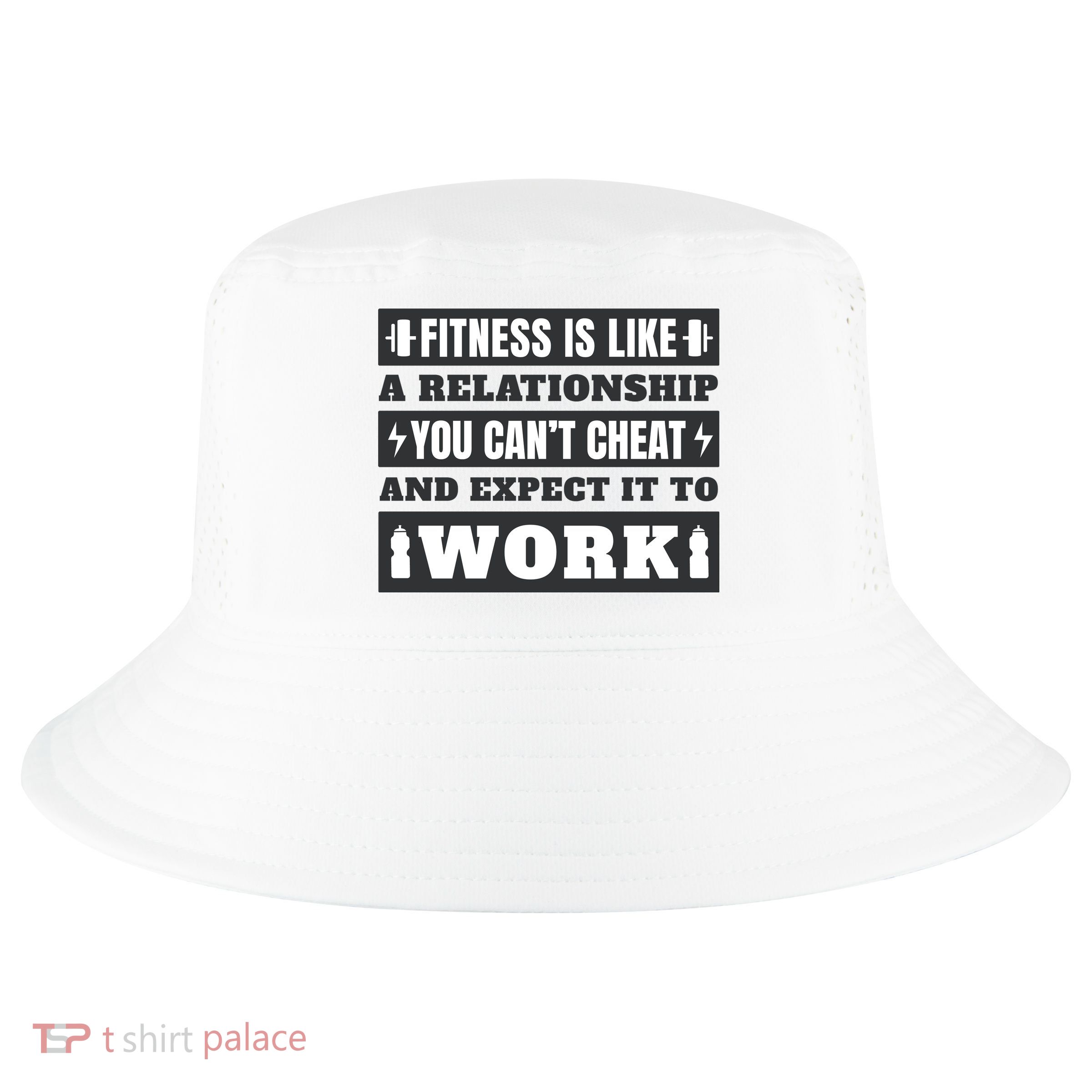 Fitness Is Like A Relationship You Can't Cheat Motivational Cool Comfort Performance Bucket Hat