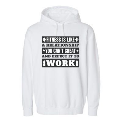 Fitness Is Like A Relationship You Can't Cheat Motivational Garment-Dyed Fleece Hoodie