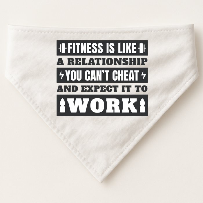 Fitness Is Like A Relationship You Can't Cheat Motivational USA-Made Doggie Bandana