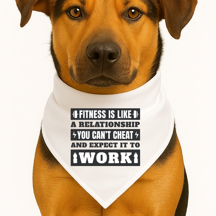 Fitness Is Like A Relationship You Can't Cheat Motivational USA-Made Doggie Bandana