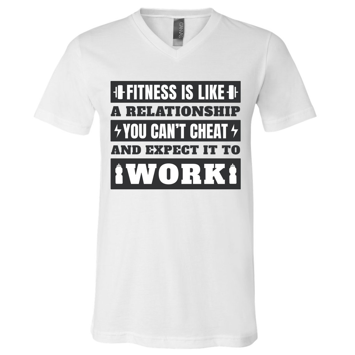 Fitness Is Like A Relationship You Can't Cheat Motivational V-Neck T-Shirt