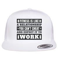 Fitness Is Like A Relationship You Can't Cheat Motivational Flat Bill Trucker Hat