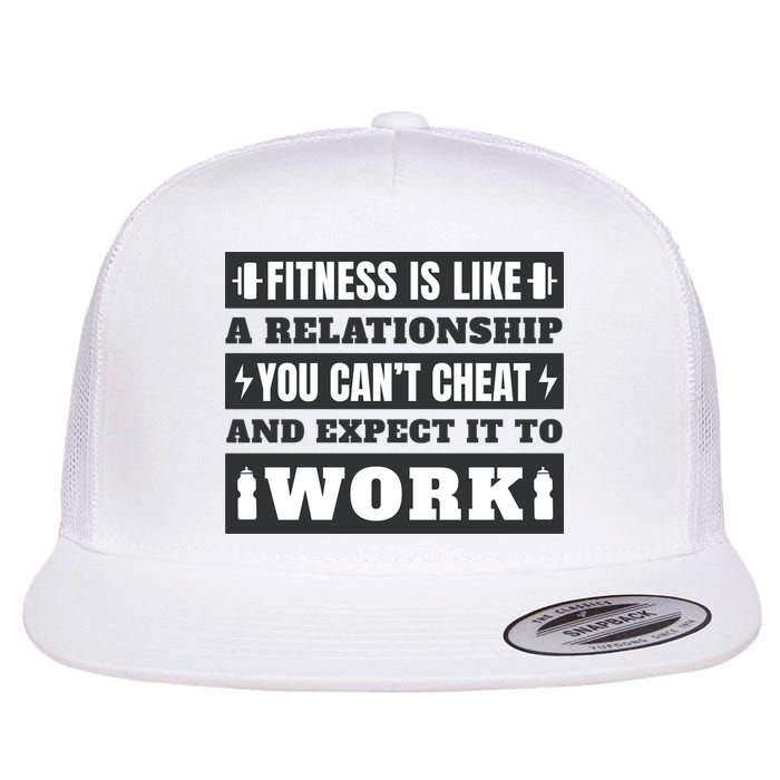 Fitness Is Like A Relationship You Can't Cheat Motivational Flat Bill Trucker Hat