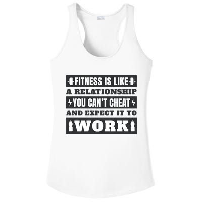 Fitness Is Like A Relationship You Can't Cheat Motivational Ladies PosiCharge Competitor Racerback Tank
