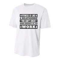 Fitness Is Like A Relationship You Can't Cheat Motivational Youth Performance Sprint T-Shirt