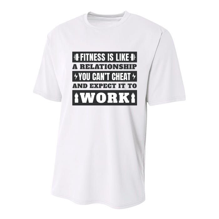 Fitness Is Like A Relationship You Can't Cheat Motivational Youth Performance Sprint T-Shirt