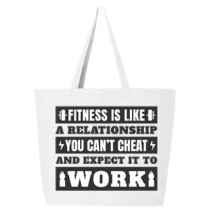 Fitness Is Like A Relationship You Can't Cheat Motivational 25L Jumbo Tote