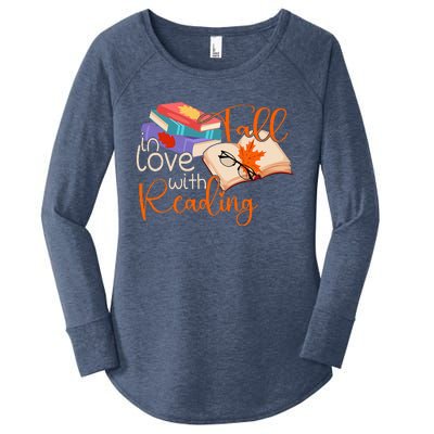 Fall In Love With Reading Fall Leaves Autumn Thanksgiving   Women's Perfect Tri Tunic Long Sleeve Shirt