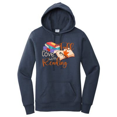 Fall In Love With Reading Fall Leaves Autumn Thanksgiving   Women's Pullover Hoodie