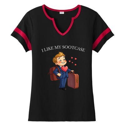 Funny I Like My Suitcase Trump Meme Ladies Halftime Notch Neck Tee