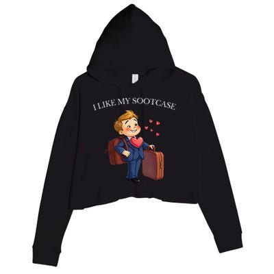 Funny I Like My Suitcase Trump Meme Crop Fleece Hoodie