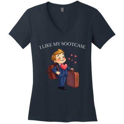 Funny I Like My Suitcase Trump Meme Women's V-Neck T-Shirt