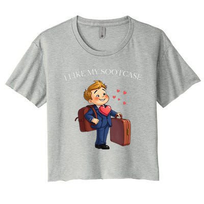 Funny I Like My Suitcase Trump Meme Women's Crop Top Tee