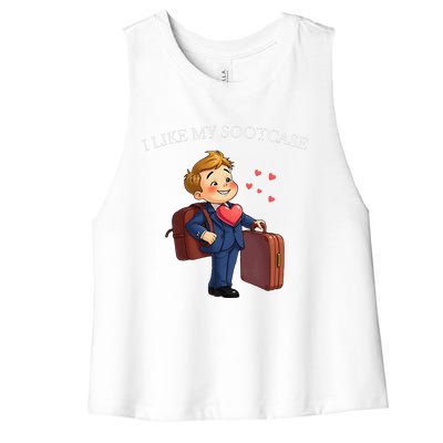 Funny I Like My Suitcase Trump Meme Women's Racerback Cropped Tank