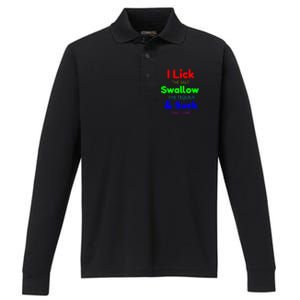 Funny I Lick The Salt Swallow The Tequila And Suck Lime Cool Gift Performance Long Sleeve Polo